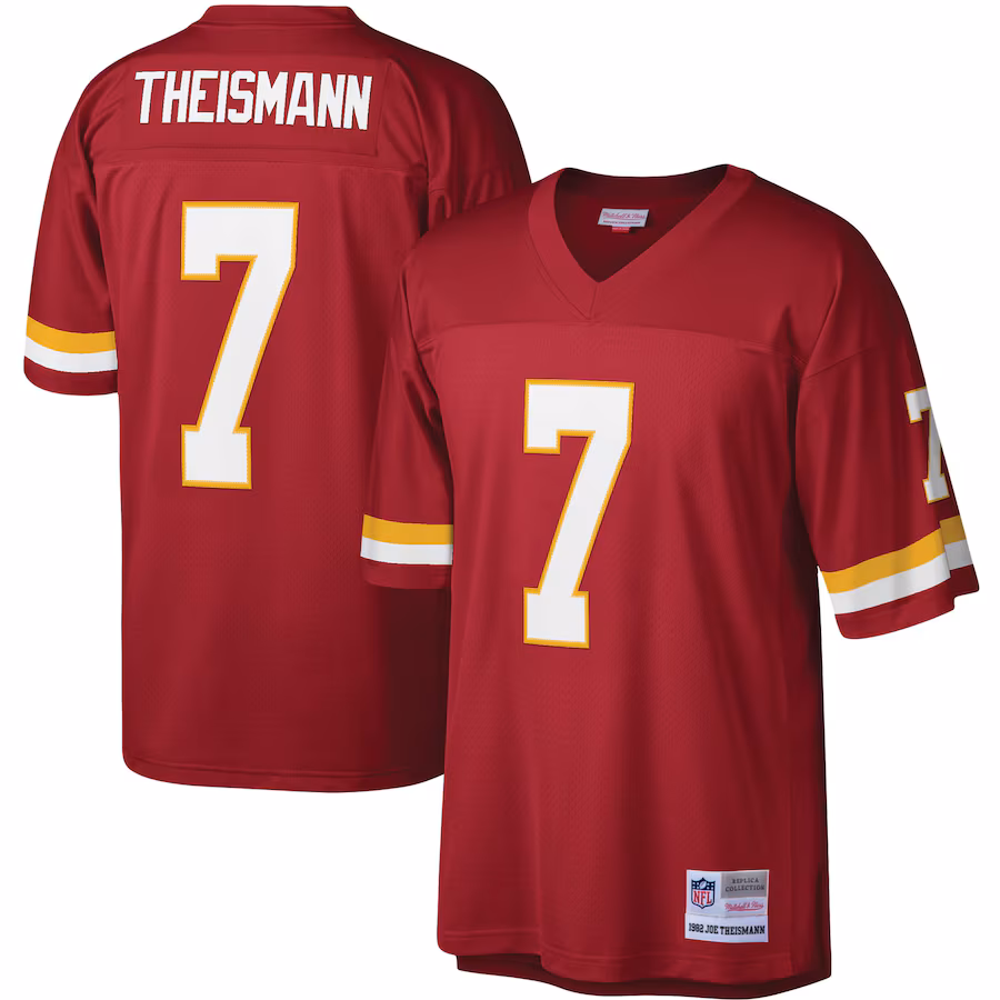 Men's Washington Football Team Joe Theismann Mitchell & Ness Burgundy Legacy Replica Jersey - Ujersey