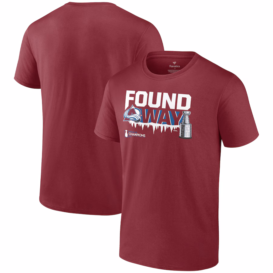 Men's Colorado Avalanche Fanatics Burgundy 2022 Stanley Cup Champions Rebound T-Shirt - Ujersey NFL Shop