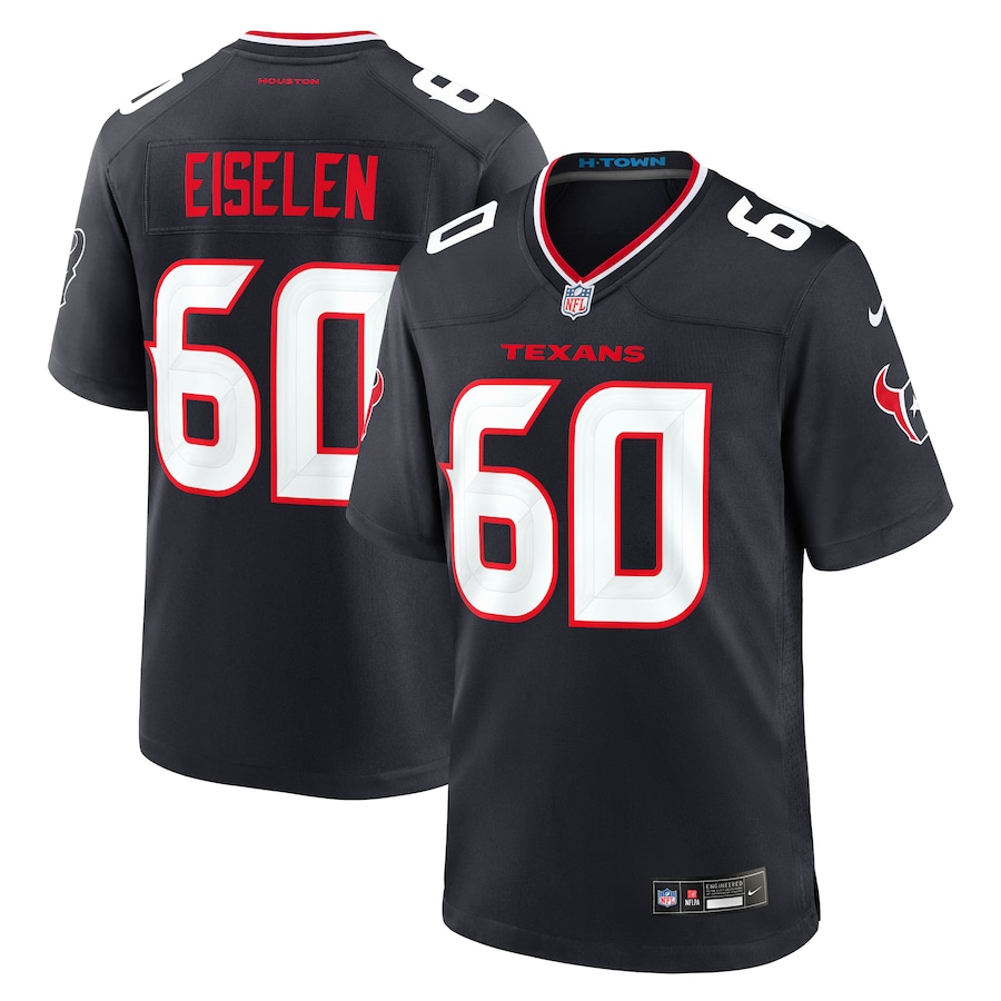 Men's Houston Texans Dieter Eiselen Nike Navy Team Game Jersey - Ujersey NFL Shop