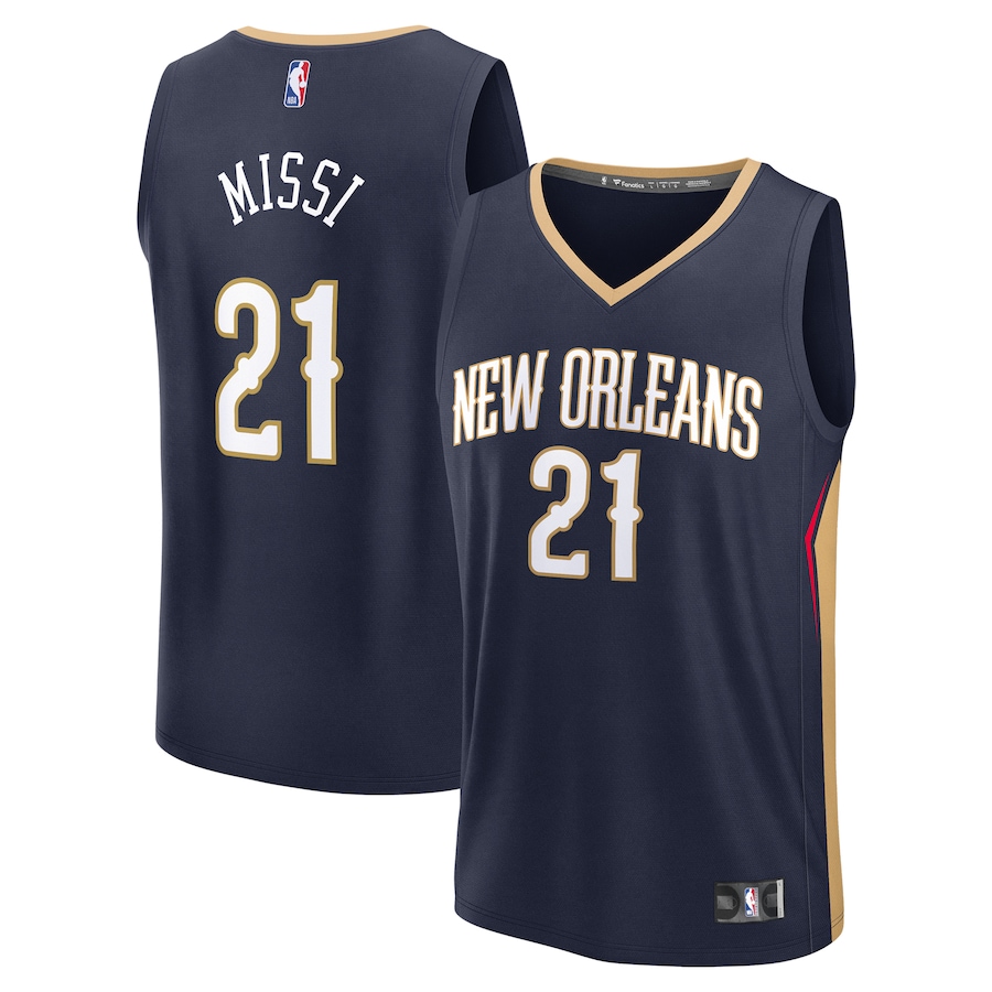 Men's New Orleans Pelicans Yves Missi Fanatics Navy 2024 NBA Draft Fast Break Player Jersey - Icon Edition - Ujersey NFL Shop