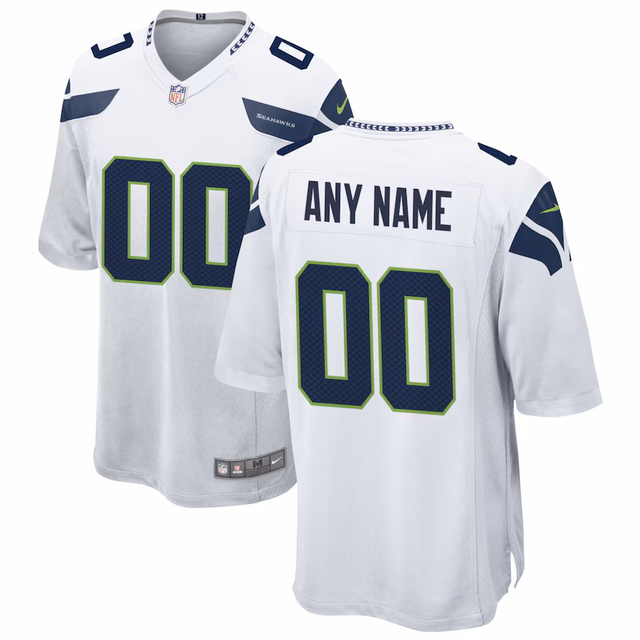Men's Seattle Seahawks Nike White Custom Game Jersey - Ujersey NFL Shop
