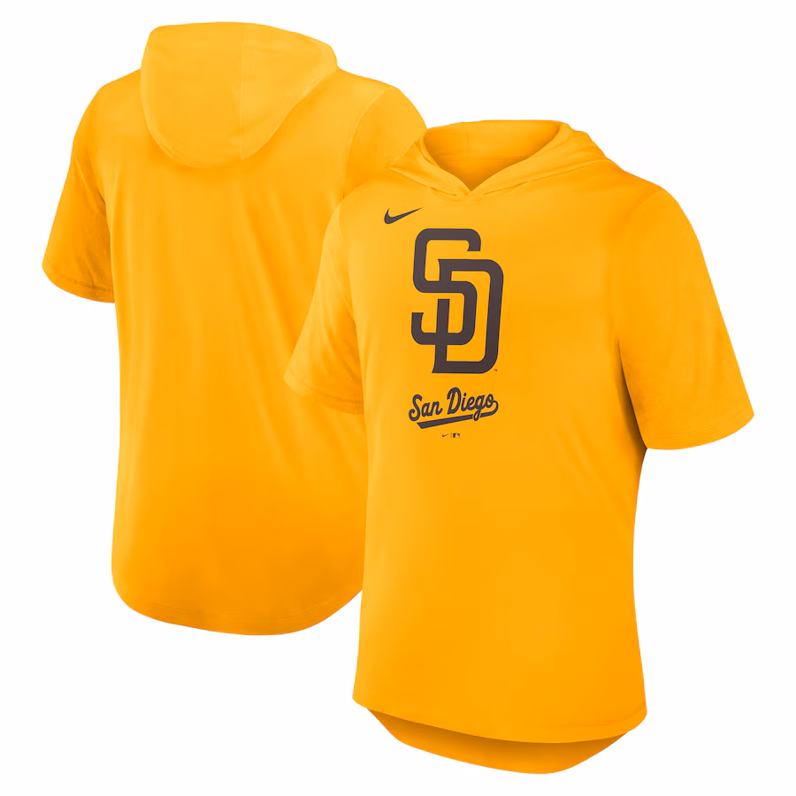 Men's San Diego Padres Nike Gold Tri-Blend Hoodie T-Shirt - Ujersey