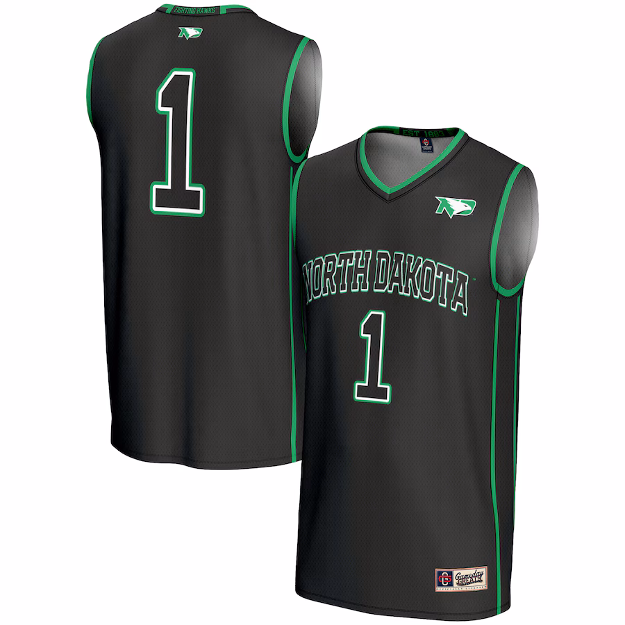 Men's GameDay Greats #1 Black North Dakota Lightweight Basketball Fashion Jersey - Ujersey