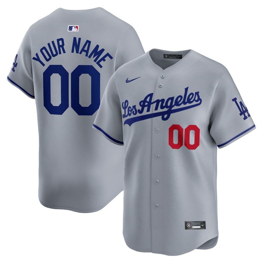 Men's Los Angeles Dodgers Nike Gray Away Limited Custom Jersey - Ujersey NFL Shop