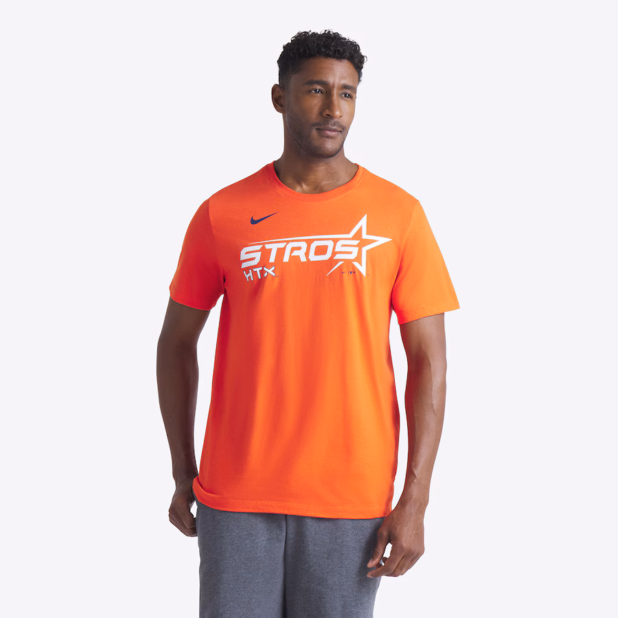 Men's Houston Astros Nike Orange 2025 City Connect Wordmark Performance T-Shirt - Ujersey NFL Shop