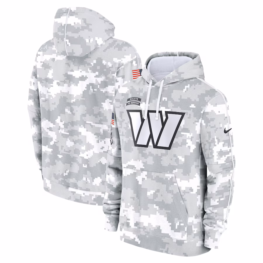 Men's Washington Commanders Nike Arctic Camo 2024 Salute to Service Club Fleece Pullover Hoodie - Ujersey NFL Shop