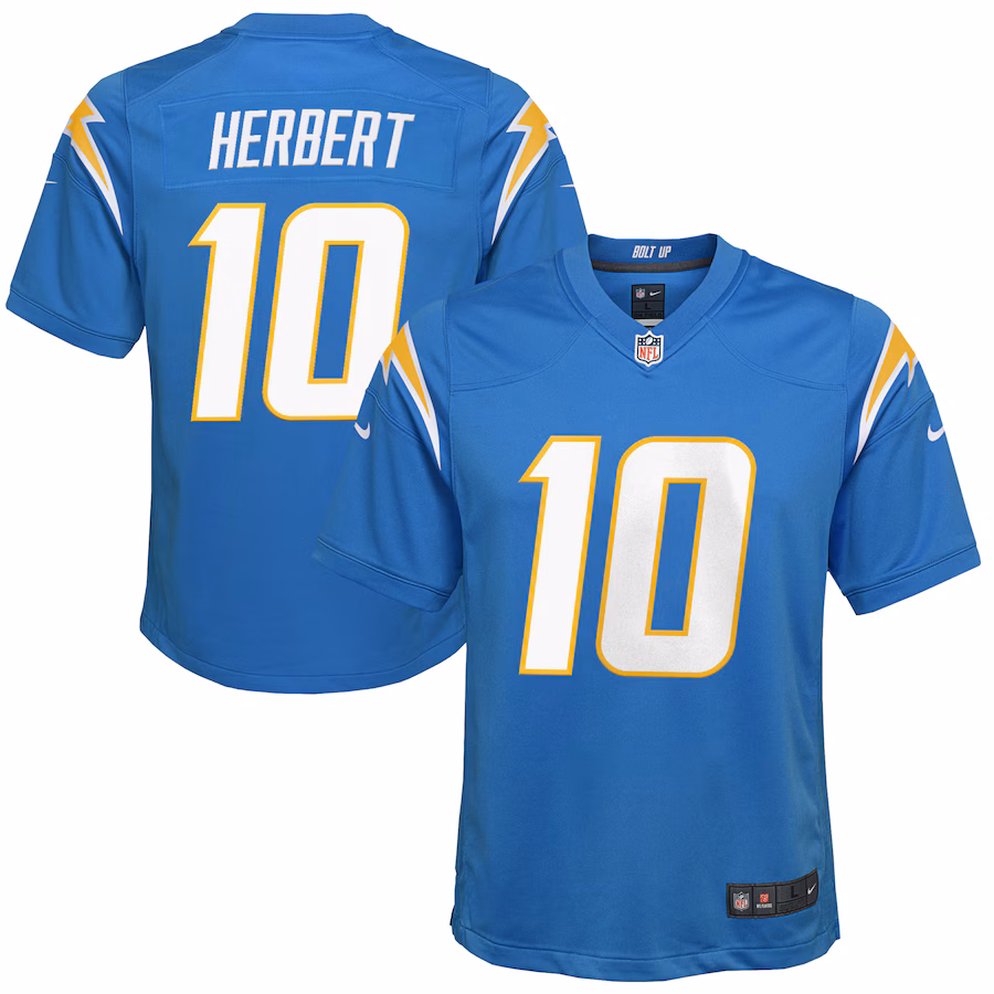 Youth Los Angeles Chargers Justin Herbert Nike Powder Blue Game Jersey - Ujersey NFL Shop