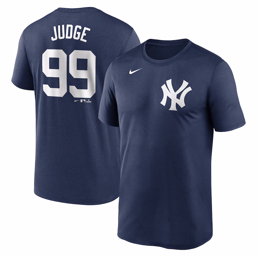 Men's New York Yankees Aaron Judge Nike Navy Legend Name & Number Performance T-Shirt - Ujersey