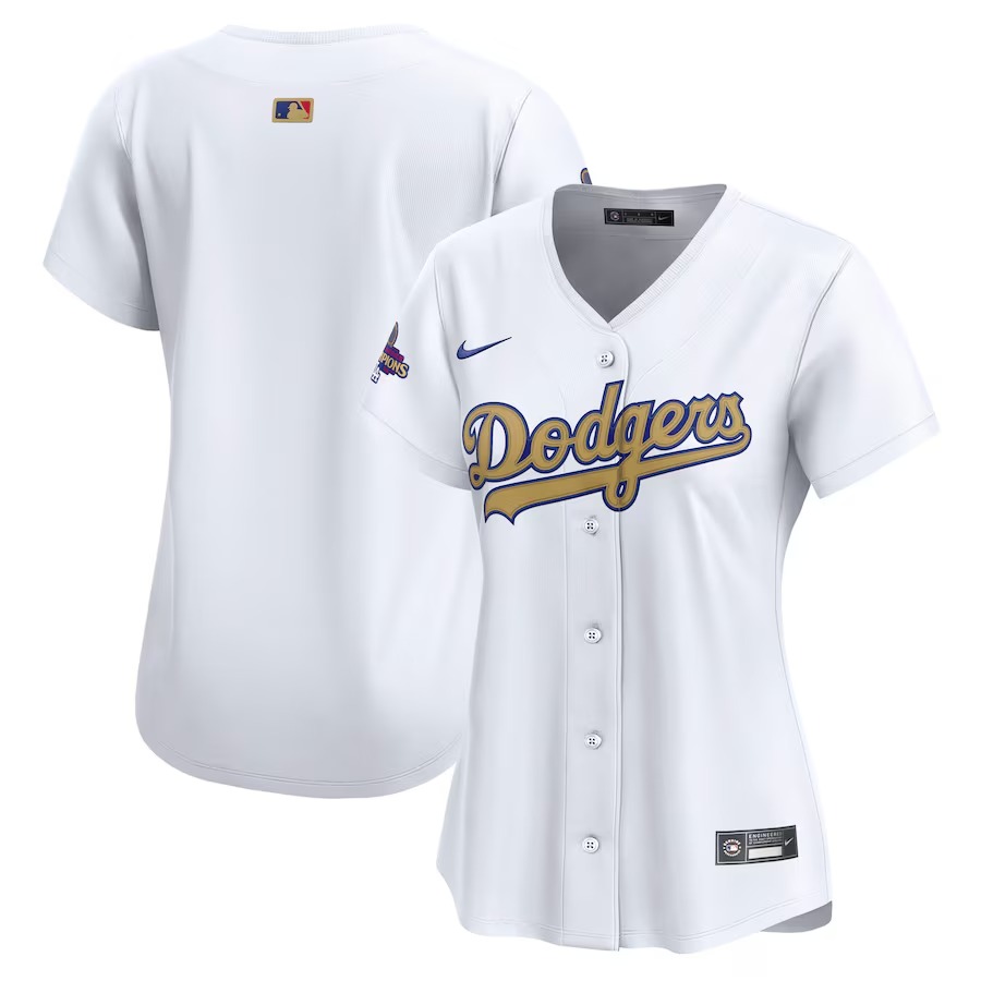 Women's Los Angeles Dodgers Nike White 2025 Gold Collection Limited Jersey - Ujersey NFL Shop