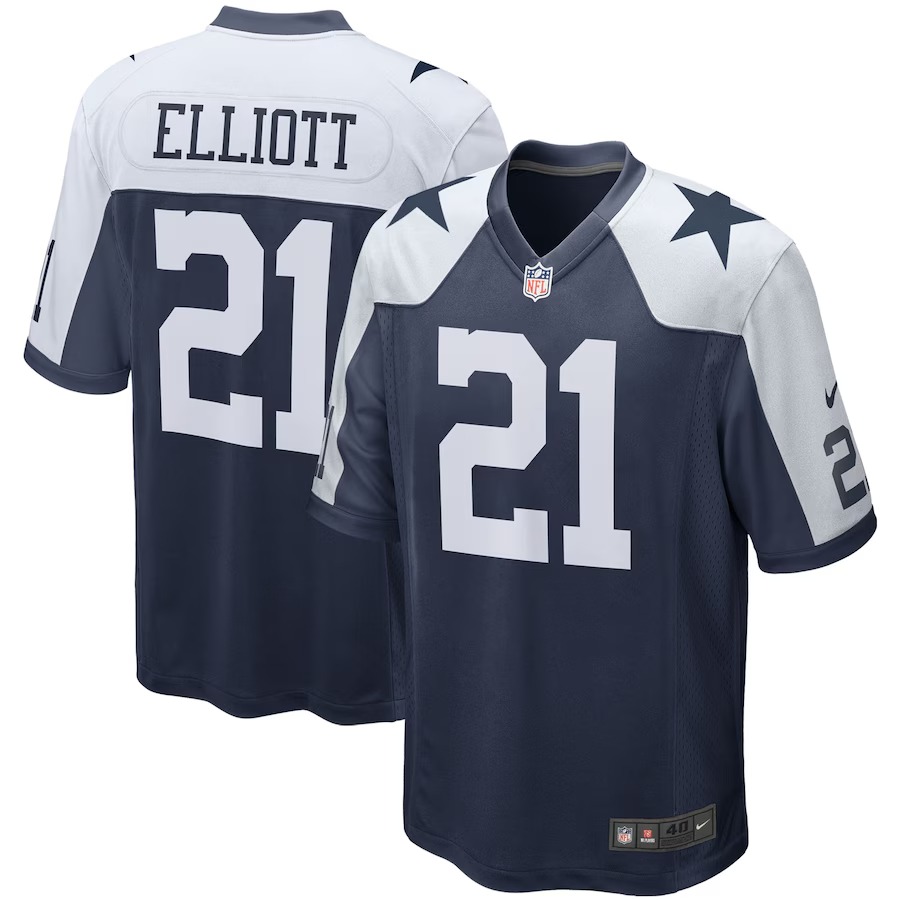 Men's Dallas Cowboys Ezekiel Elliott Nike Navy Alternate Game Team Jersey - Ujersey NFL Shop