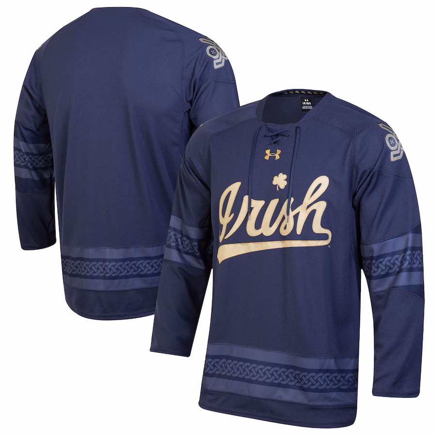 Men's Under Armour Navy Notre Dame Fighting Irish Ireland Replica Hockey Jersey - Ujersey NFL Shop
