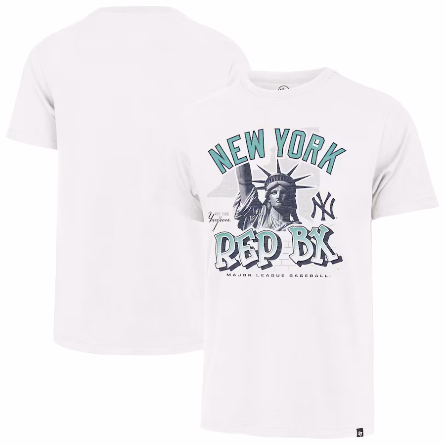 Men's New York Yankees '47 White Distressed Statue T-Shirt - Ujersey