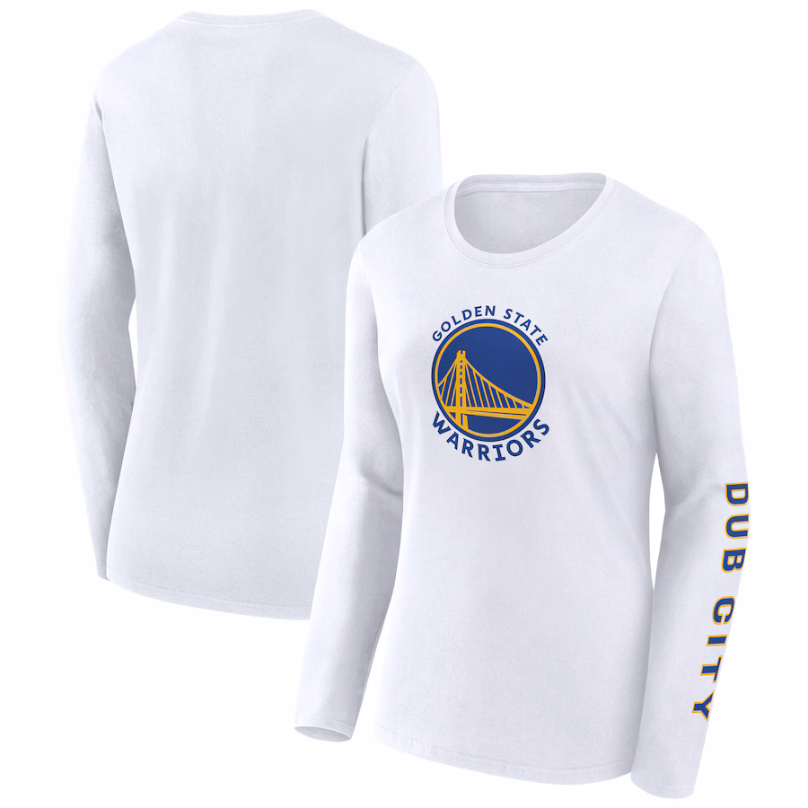 Women's Golden State Warriors Fanatics White Long Sleeve T-Shirt - Ujersey