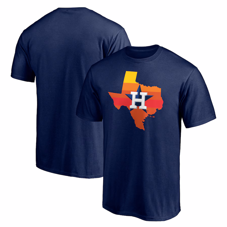 Men's Houston Astros Navy Hometown Collection Texas Sunrise T-Shirt - Ujersey NFL Shop