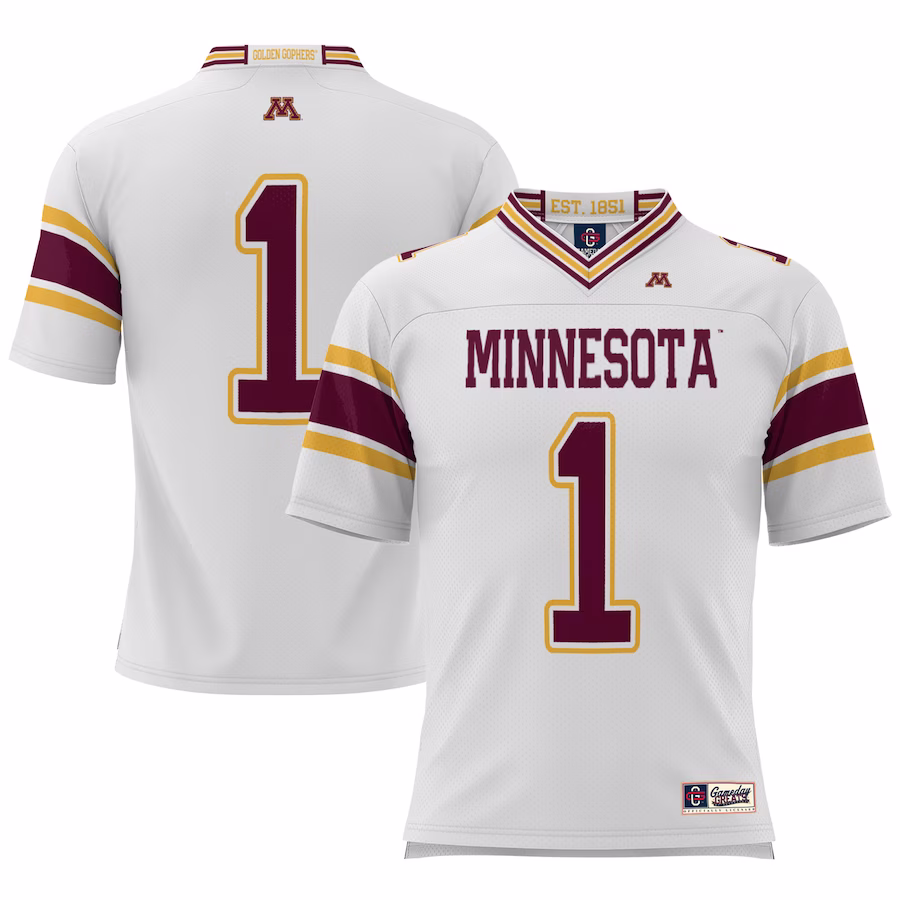 #1 Minnesota Golden Gophers GameDay Greats Youth  Football Jersey – White - Ujersey NFL Shop