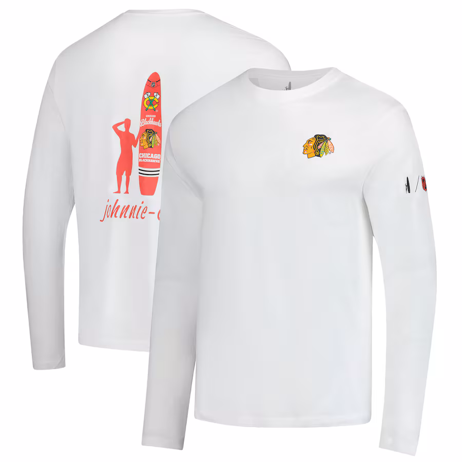 Men's Chicago Blackhawks johnnie-O White Adam Long Sleeve T-Shirt - Ujersey NFL Shop