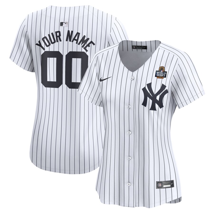 Women's New York Yankees Nike White 2024 World Series Home Custom Limited Jersey - Ujersey NFL Shop