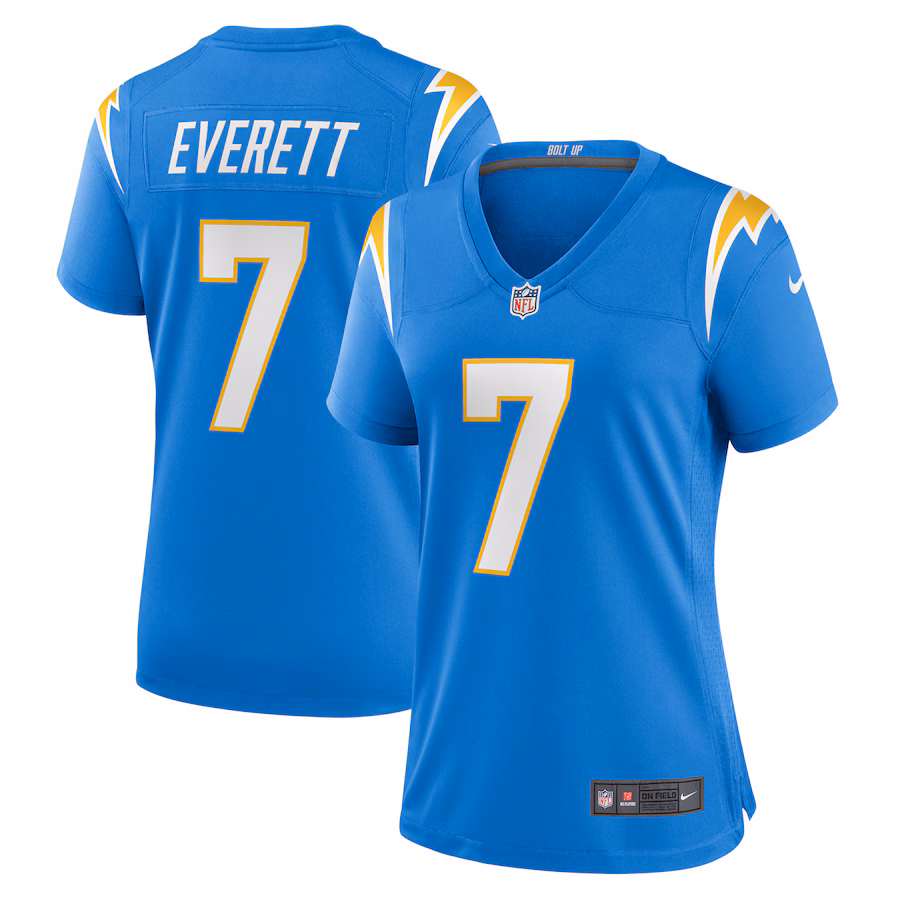 Women's Los Angeles Chargers Gerald Everett Nike Powder Blue Player Game Jersey - Ujersey NFL Shop