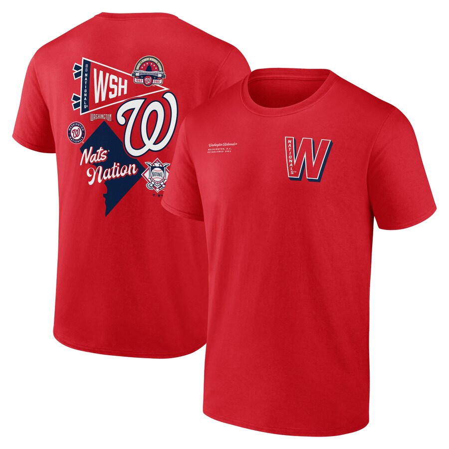 Men's Washington Nationals Fanatics Red Split Zone T-Shirt - Ujersey