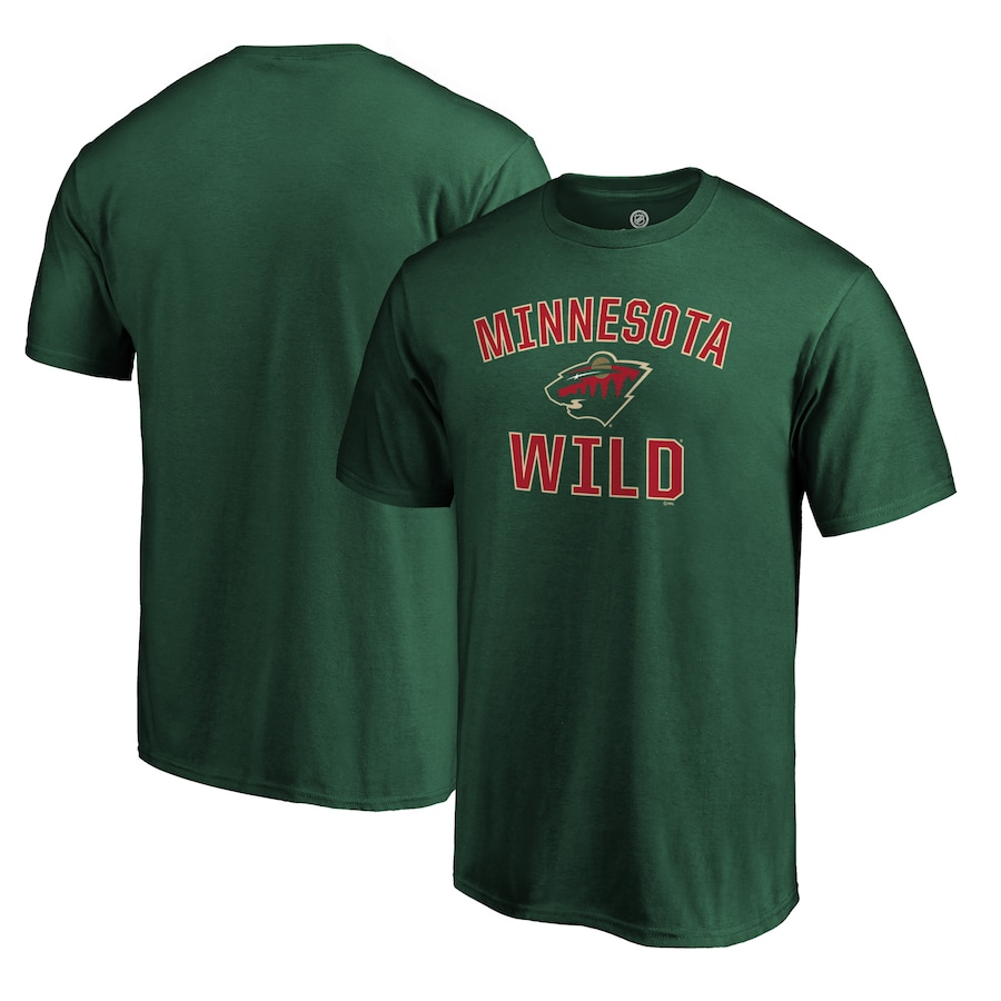 Men's Minnesota Wild Fanatics Green Team Victory Arch T-Shirt - Ujersey NFL Shop