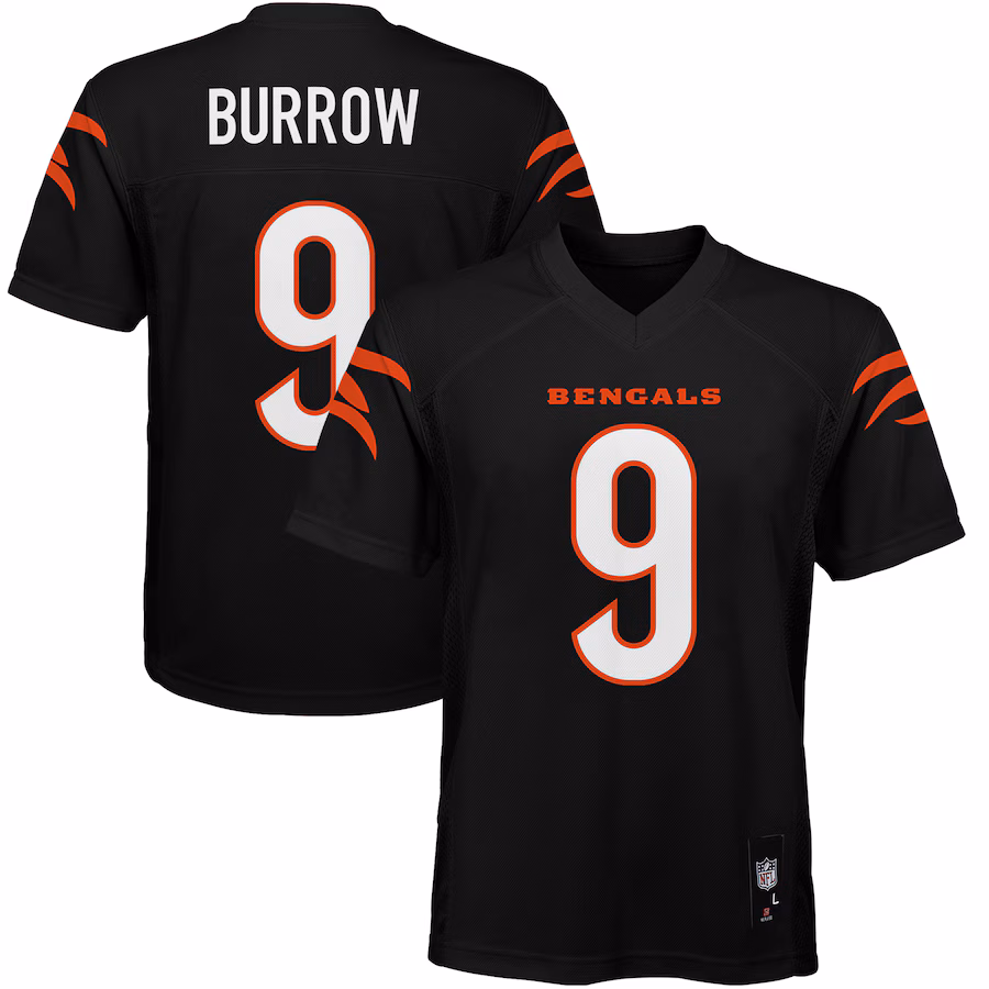 Youth Cincinnati Bengals Joe Burrow Black Replica Player Jersey - Ujersey NFL Shop