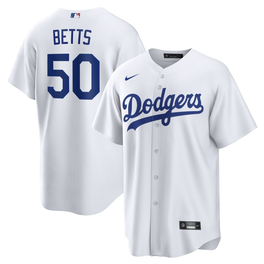 Men's Los Angeles Dodgers Mookie Betts Nike White Home Replica Player Name Jersey - Ujersey NFL Shop