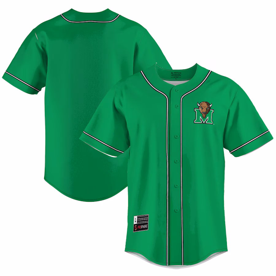 Men's GameDay Greats  Green Marshall Thundering Herd  Lightweight Baseball Jersey - Ujersey