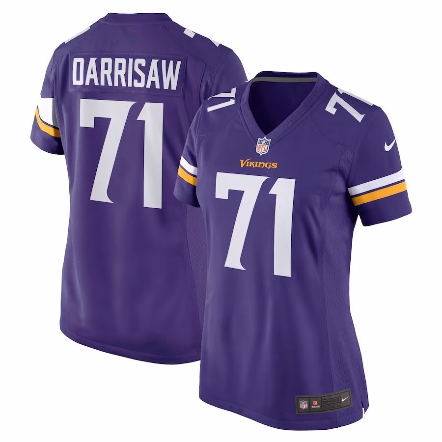 Women's Minnesota Vikings Christian Darrisaw Nike Purple Game Jersey - Ujersey NFL Shop