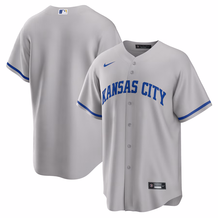 Men's Kansas City Royals Nike Gray Road Replica Team Jersey - Ujersey NFL Shop