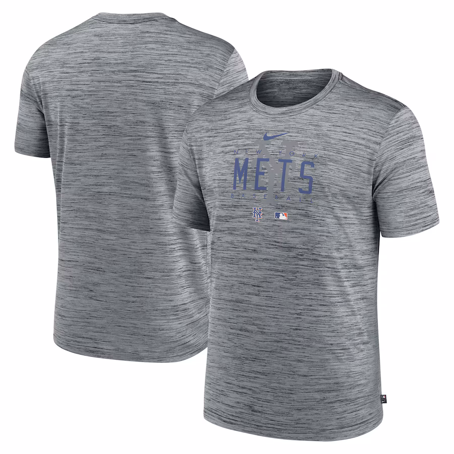 Men's New York Mets Nike Heather Gray Authentic Collection Velocity Performance Practice T-Shirt - Ujersey NFL Shop