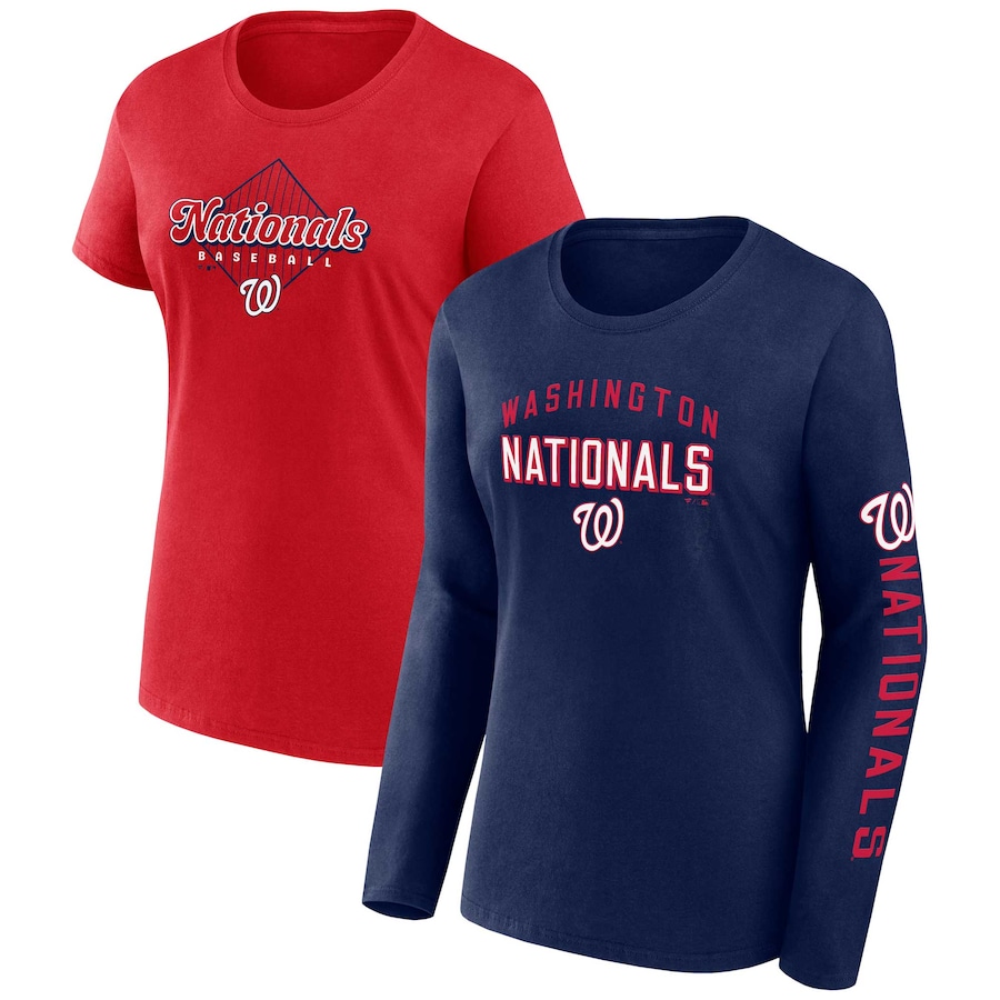 Women's Washington Nationals Fanatics Navy/Red T-Shirt Combo Pack - Ujersey NFL Shop