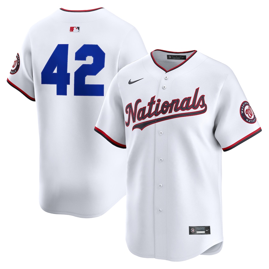 Men's Washington Nationals Nike White Home 2025 Jackie Robinson Day Limited Jersey - Ujersey NFL Shop