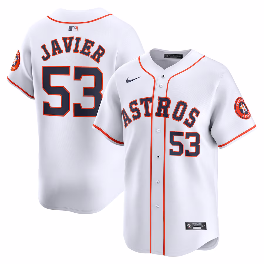 Men's Houston Astros Cristian Javier Nike White Home Limited Player Jersey - Ujersey