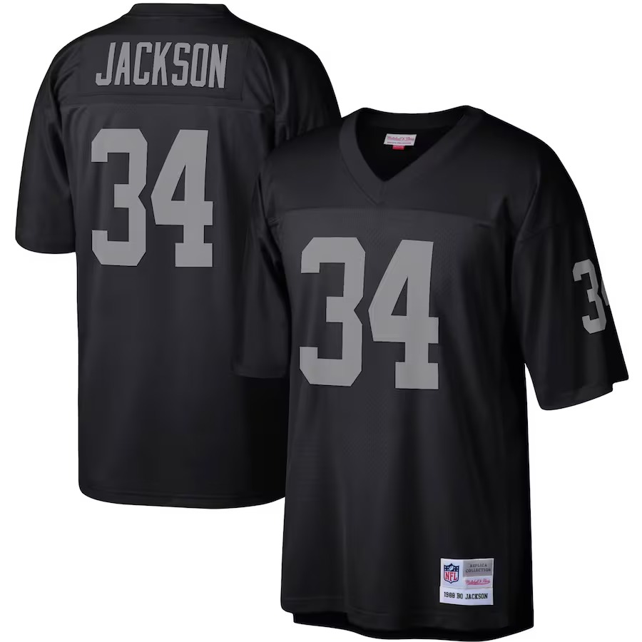 Men's Las Vegas Raiders Bo Jackson Mitchell & Ness Black Legacy Replica Jersey - Ujersey NFL Shop