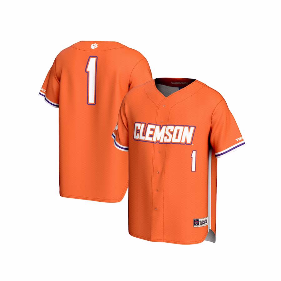 #1 Clemson Tigers GameDay Greats Unisex Lightweight Baseball Fashion Jersey - Orange - Ujersey NFL Shop