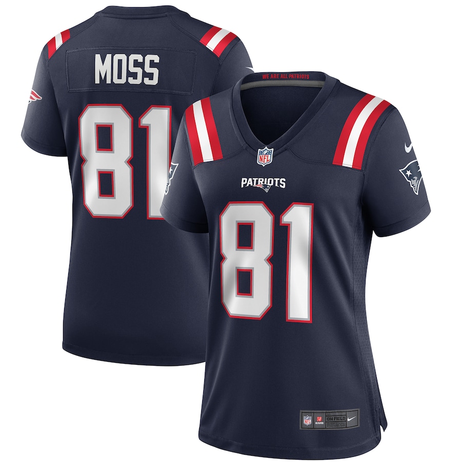 Women's New England Patriots Randy Moss Nike Navy Game Retired Player Jersey - Ujersey NFL Shop