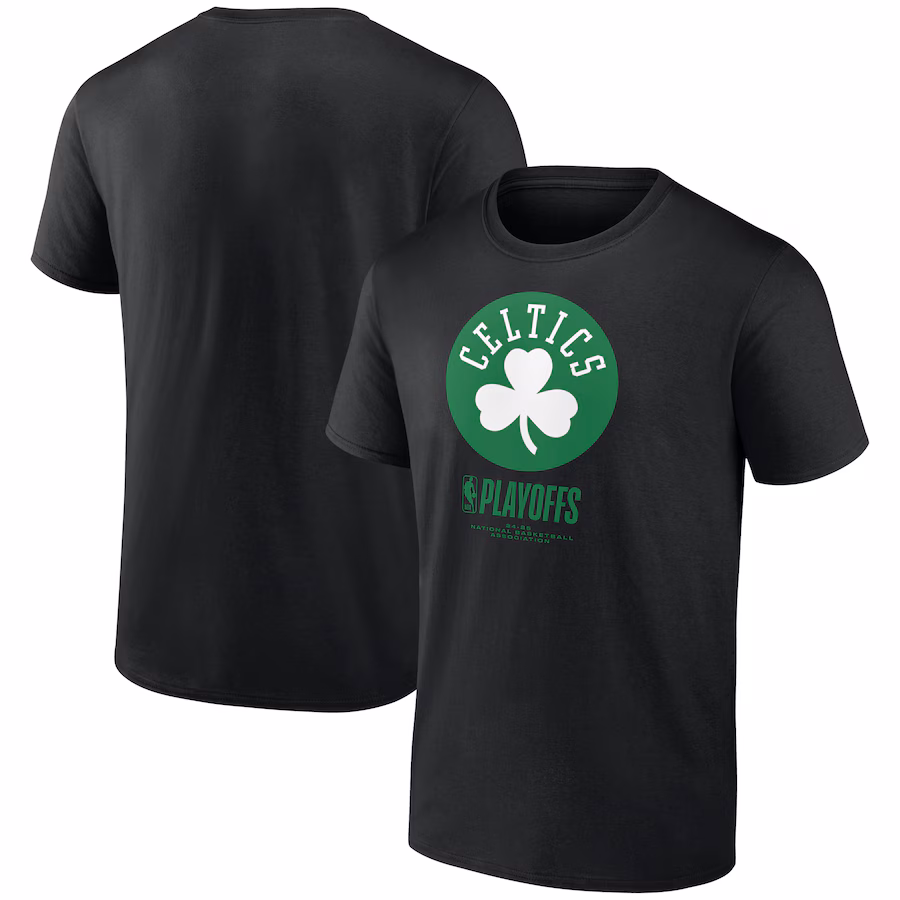 Men's  Boston Celtics Black 2025 NBA Playoffs Alley Oop T-Shirt - Ujersey NFL Shop