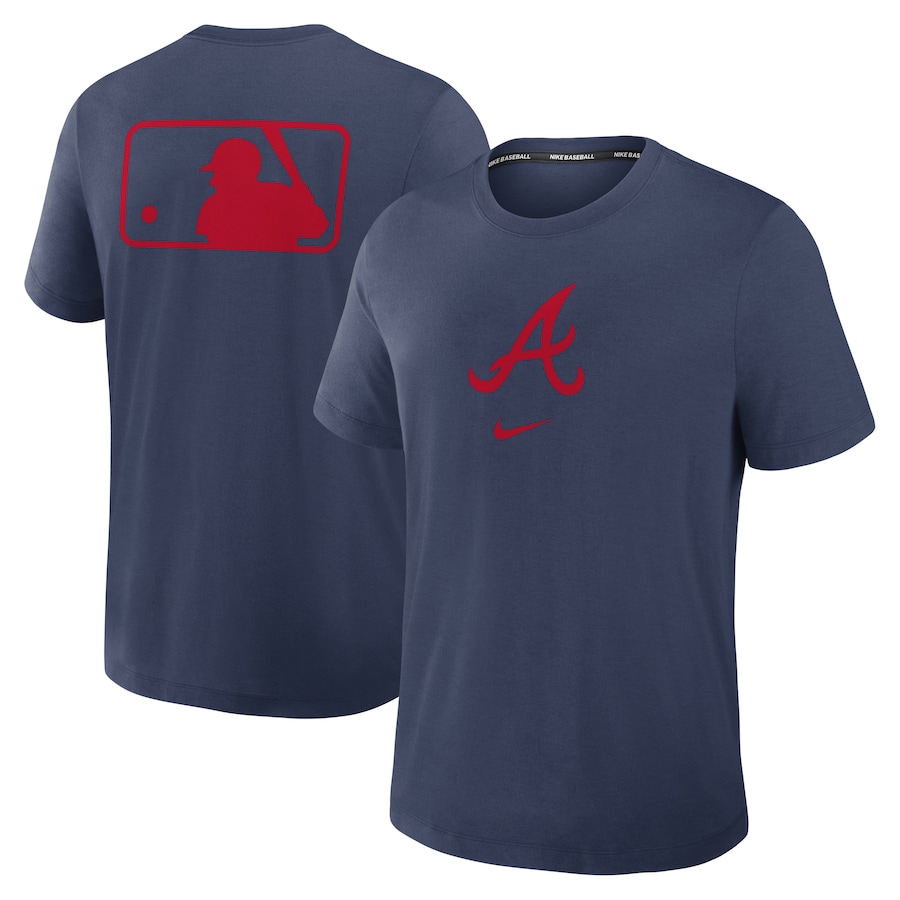 Men's Atlanta Braves Nike Navy Authentic Collection Early Work Tri-Blend Performance T-Shirt - Ujersey NFL Shop