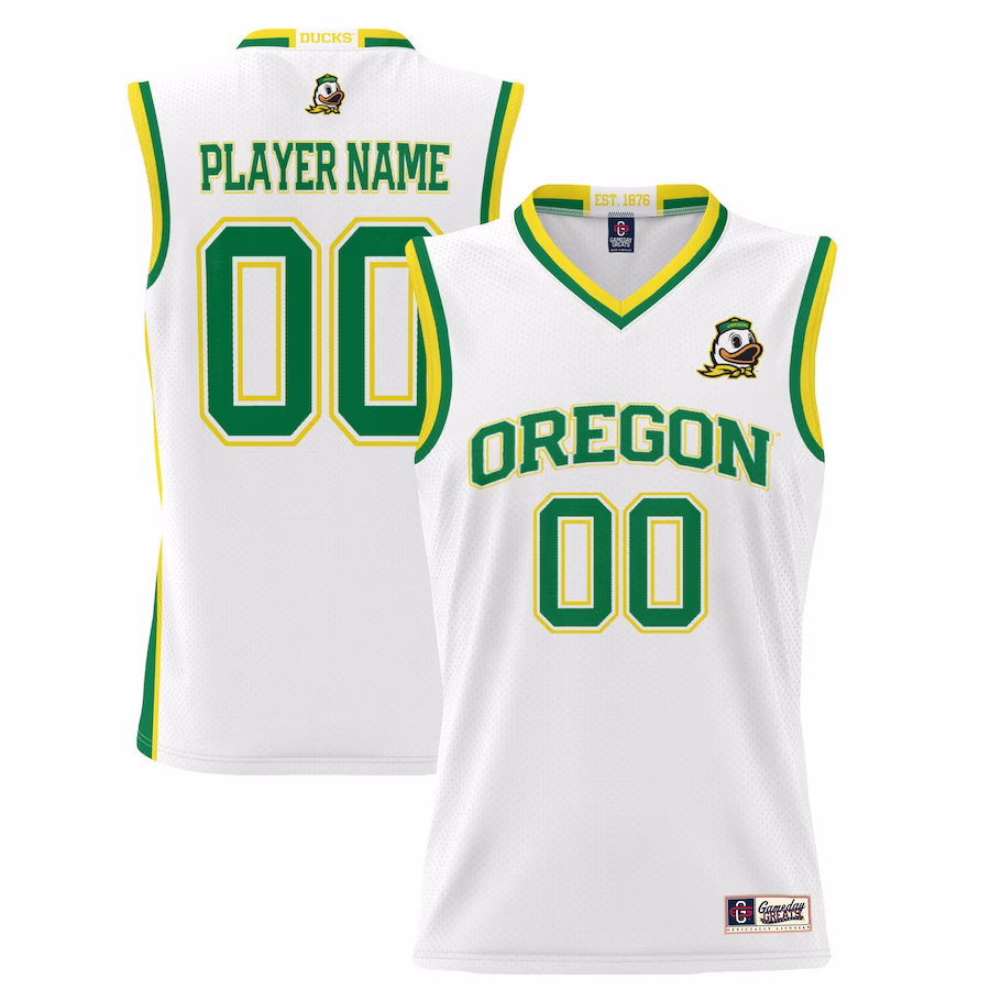 Oregon Ducks GameDay Greats Unisex  Lightweight NIL Pick-A-Player Basketball Jersey - White - Ujersey NFL Shop