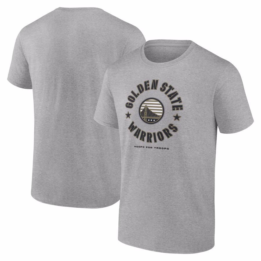 Men's Golden State Warriors Heather Gray Hoops for Troops T-Shirt - Ujersey