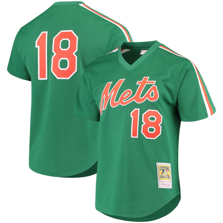 Men's New York Mets Darryl Strawberry Mitchell & Ness Green Cooperstown Mesh Batting Practice Jersey - Ujersey NFL Shop