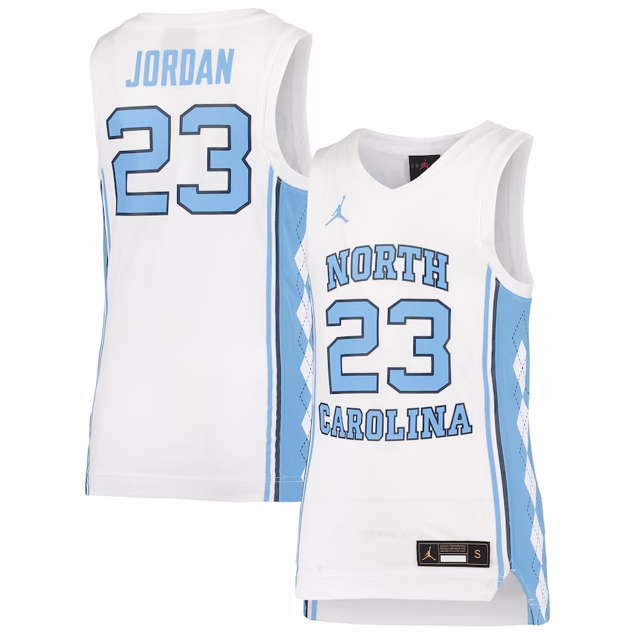 #23 North Carolina Tar Heels Jordan Brand Youth Team Replica Basketball Jersey - White - Ujersey NFL Shop