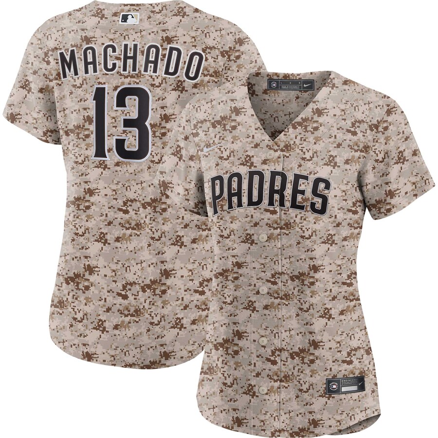 Women's San Diego Padres Manny Machado Nike Camo USMC Alternate Replica Player Jersey - Ujersey