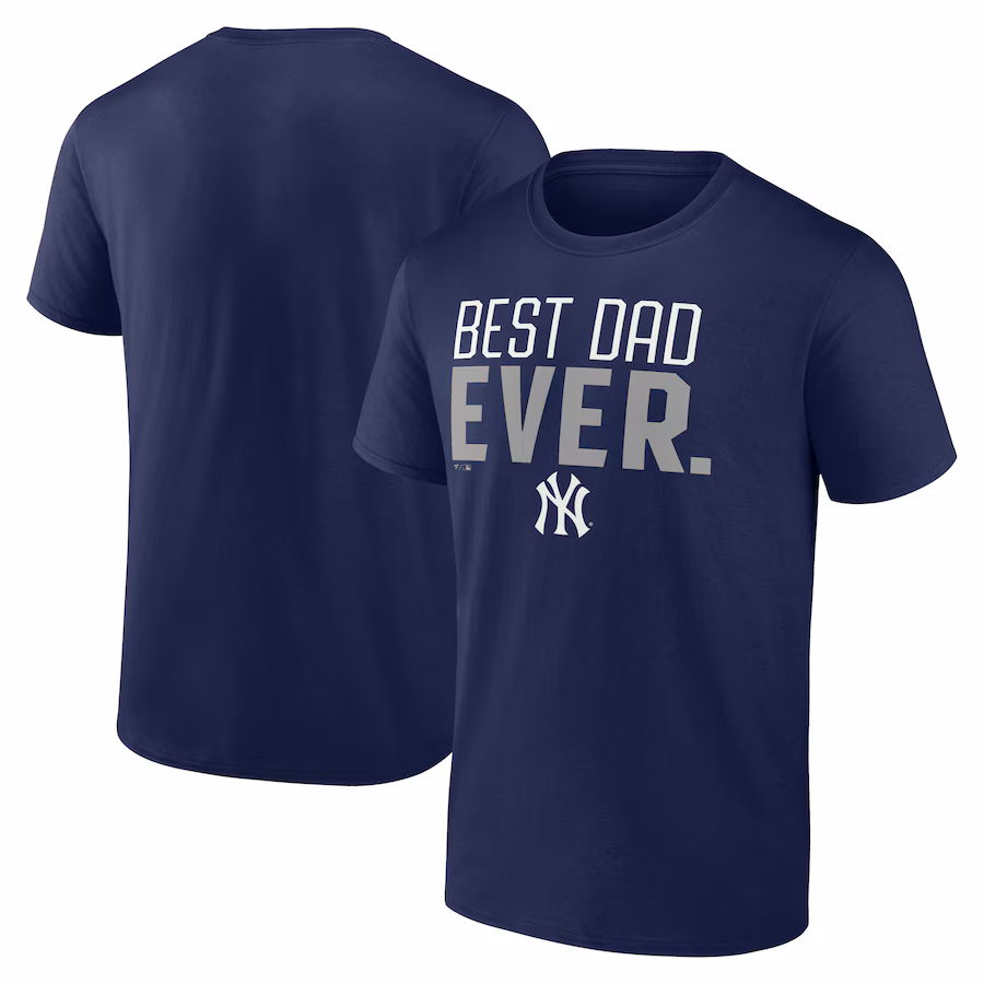 Men's New York Yankees Navy Best Dad Ever T-Shirt - Ujersey