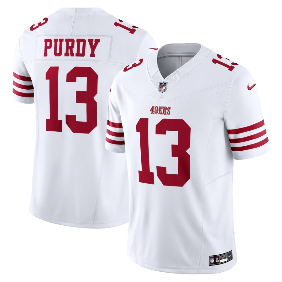 Men's San Francisco 49ers Brock Purdy Nike White Vapor F.U.S.E. Limited Jersey - Ujersey NFL Shop
