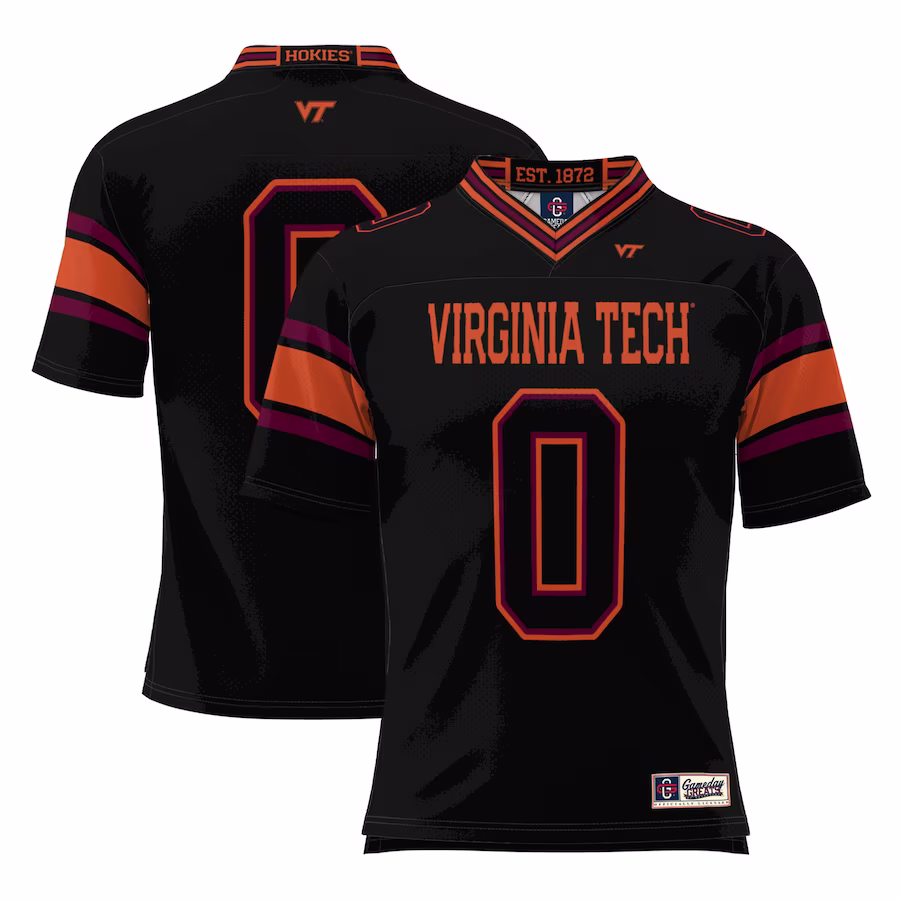 #0 Virginia Tech Hokies GameDay Greats Youth Football Jersey - Black - Ujersey NFL Shop