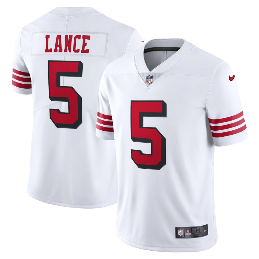 Men's San Francisco 49ers Trey Lance Nike White Alternate 2 Vapor Limited Jersey - Ujersey NFL Shop