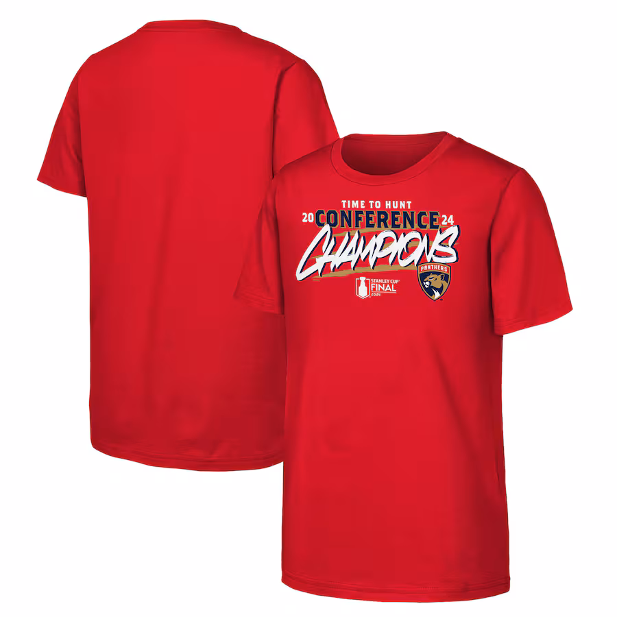 Youth Florida Panthers Fanatics Red 2024 Eastern Conference Champions Hometown T-Shirt - Ujersey NFL Shop