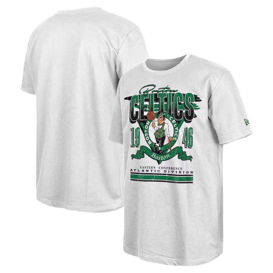 Men's Boston Celtics New Era White Sport Classics Oversized T-Shirt - Ujersey