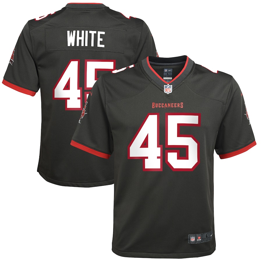 Youth Tampa Bay Buccaneers Devin White Nike Pewter Game Jersey - Ujersey NFL Shop